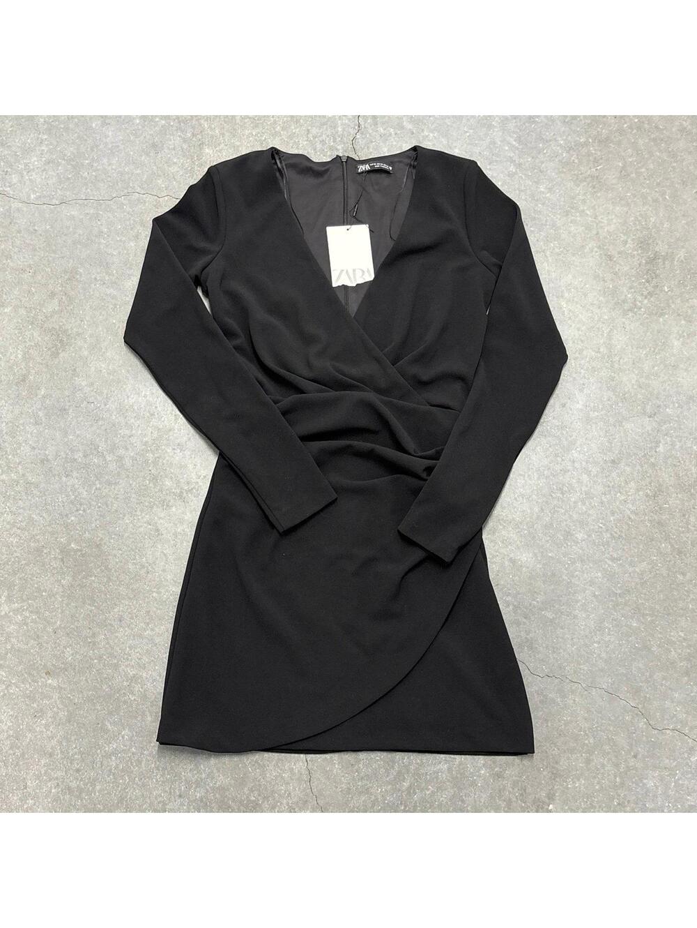 ZARA Woman Plain Black Zip Up Dress NWT
